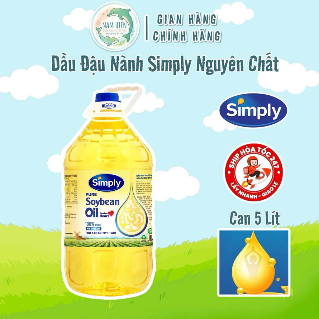 Dầu Đậu Nành Nguyên Chất Simply - Can 5L
