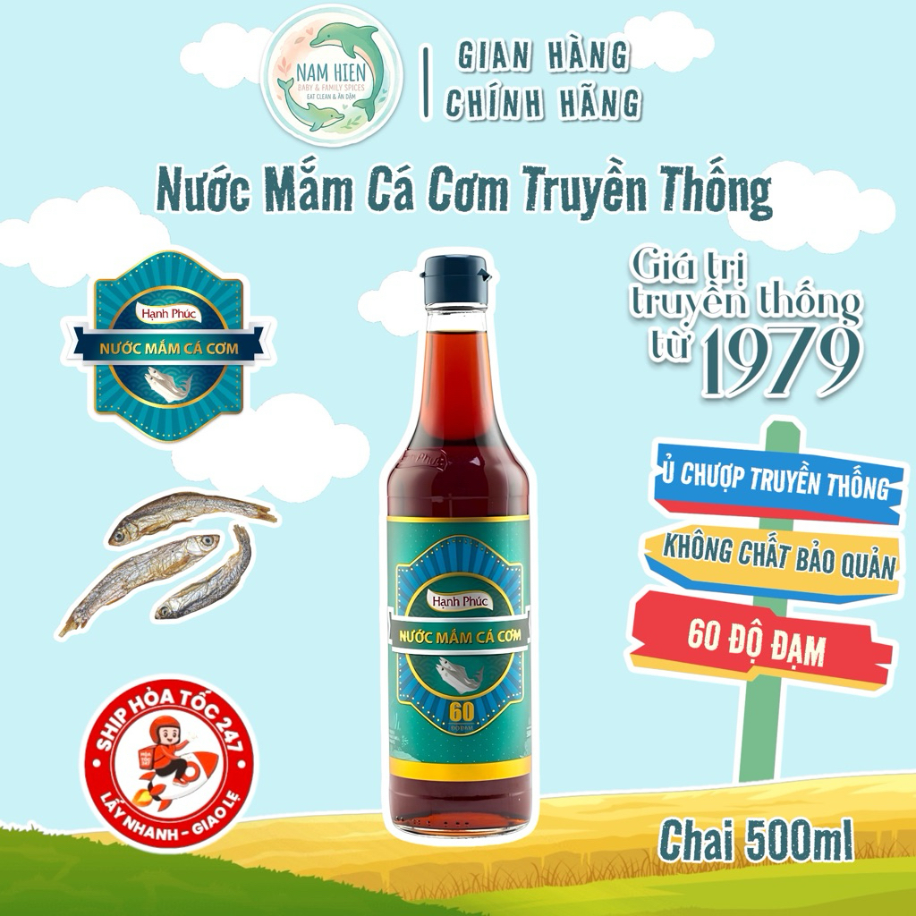 Nước Mắm Hạnh Phúc 60 Độ Đạm 500ml | Nam Hiền Food