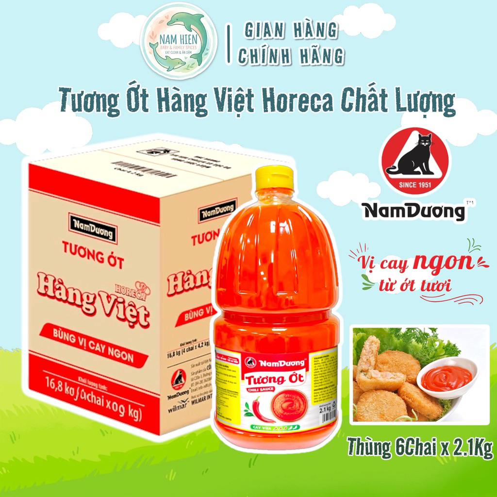 Sỉ Thùng 6 Chai Tương Ớt Hàng Việt Nam Dương - Chai 2,1Kg Vị Cay Nhẹ Đậm Đà Tiết Kiệm Cho Quán Ăn